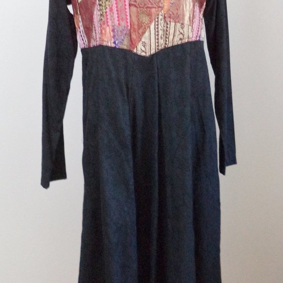J.Peterman Company patchwork gypsy peasant full midi maxi dress Fits XS to Small - Picture 6 of 10